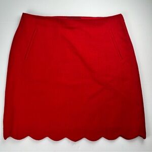 Talbots Red Wool Blend Scallop Hem Skirt –‎ Size 12P